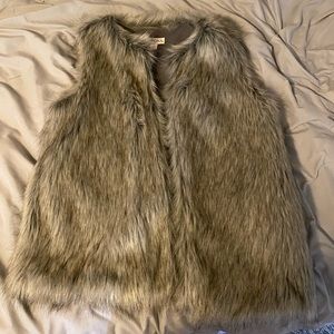 Brown fur vest